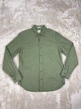 J.Crew Men's Button Down Shirt Long Sleeve Cotton Slim Green - Size Medium